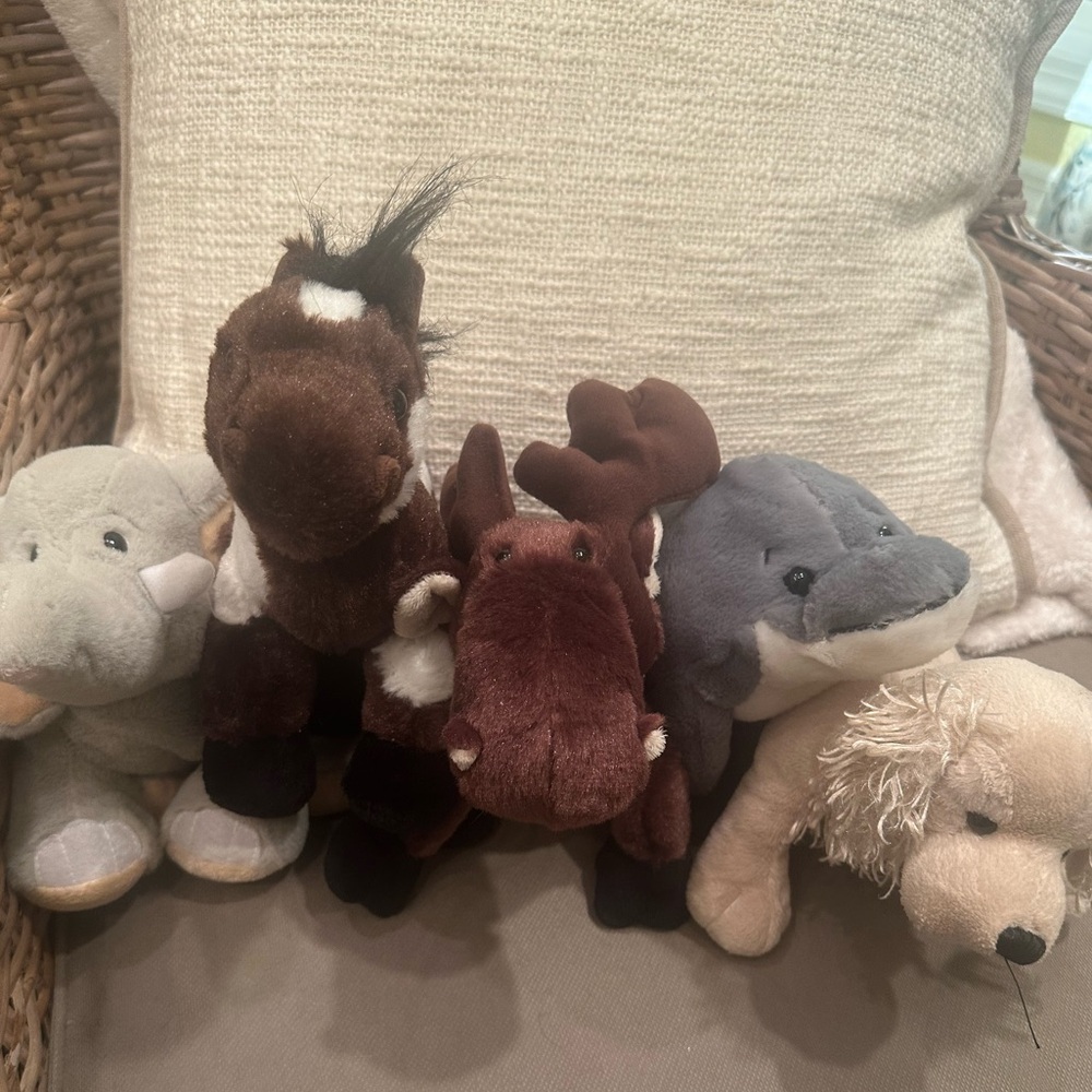 5 !! Webkinz Retired LIKE NEW Critters !! 🦮🐬🐘🐴 🫎